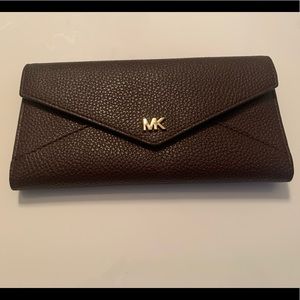 Large Pebbled Leather Envelope Wallet